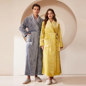 Autunno inverno <span class=keywords><strong>accappatoio</strong></span> di flanella spessa per le coppie pigiama <span class=keywords><strong>donna</strong></span> taglie forti vestiti per la casa per la mattina - Product Image 4