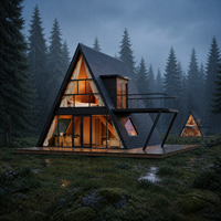 Villa d'hôtes modulaire préfabriquée haut de gamme pour événements, modèle S990 Pro A-Frame