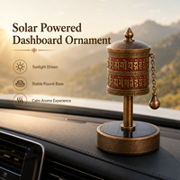 Diffuseur d'arômes solaire pour tableau de bord de voiture, style moderne, en forme de roue de prière, en plastique, avec parfum naturel longue durée