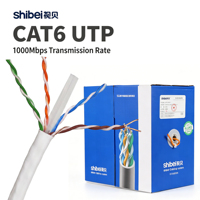 Cable UTP CAT6 Industrial de 305m, Revestimiento de PVC Verde, Cable de Red LAN para Hogar y Oficina, Cable Ethernet Cat 6