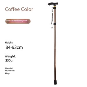 2025 New Arrival <b>Foldable</b> <b>Walking</b> Cane Adjustable Elderly <b>Walking</b> <b>Stick</b> with LED Light and Non-Slip TPR Handle - Product Image 1