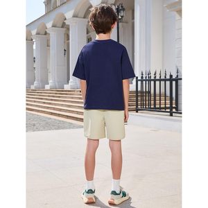 Shorts Bermuda pour garçons, taille élastique, 100% coton, respirant, uniforme scolaire avec poches, 5-14 ans - Product Image 6
