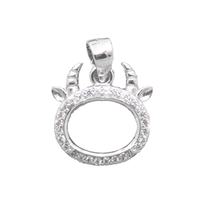 Marco de Plata de Ley S925 para Colgante, Soporte Vacío de 8*10mm para Incrustación DIY de Piedra de Zirconia, Engaste de Garras en Blanco para Amuleto de Regalo - Product Image 1