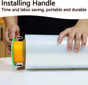 Huamaohengchun Paquete de 2 Rollos de Film Estirable Transparente de HDPE, Resistencia Industrial, 12'' x 1000 pies, Calibre 80, Plástico de Grado Alimenticio para Envolver - Product Image 3