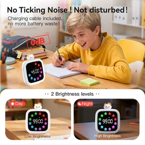 Minuteur visuel silencieux 99 min, Minuteur numérique rechargeable avec affichage couleur 9DIY, Minuteur d'étude, Fournisseur OEM ODM - Product Image 6