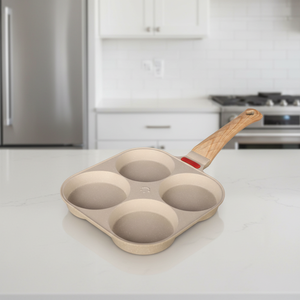 Poêle antiadhésive en aluminium moulé sous pression, pour œufs et hamburgers, tendance 2026, quatre trous, fond plat, compatible induction, mini-poêle à frire - Product Image 1