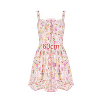 Mode fleur imprimé doublure Mini robes femmes Spaghetti sangle dos nu a-ligne robes décontractées robe d'été pour femmes