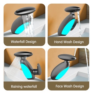 Grifo Mezclador de Lavabo de Baño con Sensor Táctil, Diseño Moderno, Luz Ambiental LED Digital, Núcleo de Válvula de Cerámica, un Solo Orificio - Product Image 3