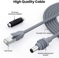 Cable RJ45 TPE con Lámina de Aluminio DC Starlink Mini 5521 IP67, Cable de Extensión de Alimentación CC y Ethernet 2 en 1, Impermeable e Integrado