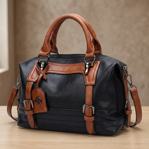BS INTERNATIONAL Ladies Genuine Leather Clutch Vintage Style <b>Top</b> Selling <b>Printed</b> Two Handles Zipper Closure Waterproof Durable - Product Image 5