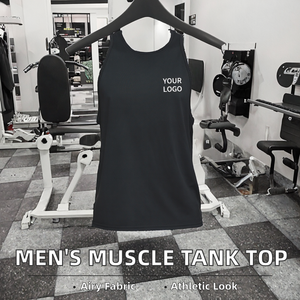 Camiseta sin mangas para hombre, para fitness, correr, gimnasio, chaleco deportivo, camiseta interior transpirable, 100% poliéster, ropa deportiva. - Product Image 2