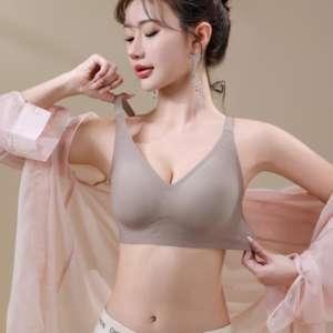 Soutien-gorge sans couture push-up de qualité supérieure avec bandes en gel, tissu très élastique, confortable, sans armatures, tricoté, bonnet 3/4, bretelles réglables - Product Image 4