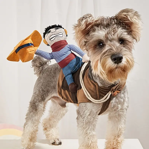 Disfraz Divertido de Vaquero Ecológico de Poliéster con Dibujos Animados para Perros y Gatos, Ropa para Perros para Fiestas de Primavera/Verano y Disfraces - Product Image 4