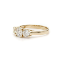 Bague de Fiançailles et de Mariage Classique Plaqué Or 14k 18k Certifiée IGI Diamant de Laboratoire VVS Sertissage à Trois Pierres à Griffes Cadeau de Fête