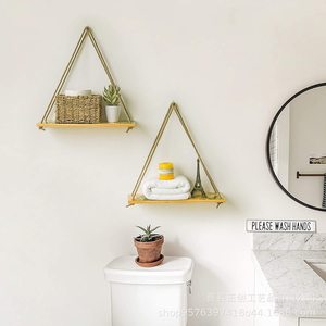 Estante de madera maciza para colgar en la pared, estante rectangular para colgar macetas, estante de almacenamiento para sala de estar, color madera natural - Product Image 2