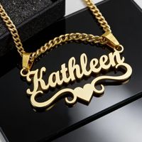 Collar Unisex Personalizado de Acero Inoxidable con Baño de Oro PVD de 18K, Colgante con Letra y Nombre, Estilo Europeo-Americano para Uso Diario