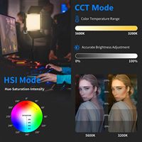 Neewer Lot de 2 lampes vidéo LED RGB 660 PRO Éclairage vidéo bicolore pour jeux/streaming/zoom/YouTube/Webex/photographie