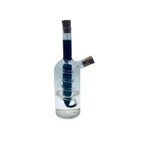 Bouteille d'huile et de vinaigre à double paroi en verre à haute teneur en borosilicate avec couvercle en liège