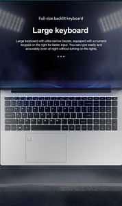 Portátil <span class=keywords><strong>de</strong></span> 15.6 Pulgadas, Intel N100, 8GB RAM, 256GB, Windows 11, <span class=keywords><strong>para</strong></span> Negocios, Diseño, Dibujo, Toma <span class=keywords><strong>de</strong></span> Notas, Súper Económico - Product Image 3