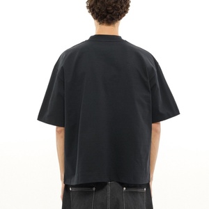 Fournisseur en vogue T-shirt vierge <span class=keywords><strong>noir</strong></span> 100% jersey de coton tricoté lourd 350 g/m² pré-rétréci imprimé animal coupe carrée courte et oversize - Product Image 4
