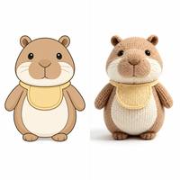 Adorable poupée en peluche personnalisée, adorable hamster, porte-clés en peluche unique et luxueux fait main, poupées à motifs de tricot personnalisés