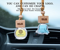 Diffuseur de parfum pour voiture en verre avec logo personnalisé, en forme de carré, en bois, à suspendre, conteneur de 8 ml ou 10 ml pour parfum ou fragrance