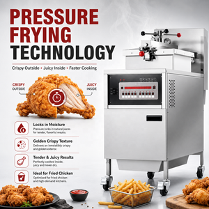 Equipo de Cocina para Restaurante de Comida Rápida <span class=keywords><strong>KFC</strong></span>, Freidora para Papas Fritas y Freidora a Presión para Pollo Estilo - Product Image 3