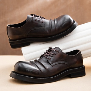 Latest Best Selling Men Formal Business <b>Shoes</b> Genuine Leather Laces Thick Soles <b>Height</b> <b>Increasing</b> Pointed Toe for Office Career - Product Image 2