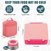 Ensemble de boîtes à lunch pour enfants, boîte à lunch bento en PP sans BPA, étanche, avec récipient thermique, logo personnalisé