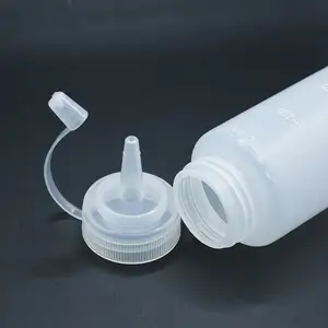 زجاجة قابلة للضغط مصنوعة من البلاستيك من البولي إيثيلين منخفض الكثافة للبيع بسعر الجملة زجاجة مربى وصوص سلطة ذات طرف طويل ورقيق