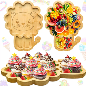 Plato de Bambú con Forma de León Personalizado Directo de Fábrica, Bandeja Ecológica para Niños, Venta al por Mayor para Regalo del Día del Niño - Product Image 4