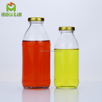 Fabricant 16oz bouteille en verre de boisson ronde 500ml bouteille de jus en verre 50cl boisson lait liquide contenant bouteille avec bouchon en métal