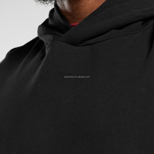 Noir Vintage vierge 100% coton sweats à capuche Logo personnalisé 3D imprimé éponge française haute qualité surdimensionné essentiel sweat à capuche pour hommes - Product Image 6