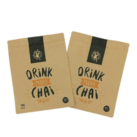 Emballage alimentaire à fond plat OEM, pochette debout de haute qualité, sac en papier Kraft biodégradable 100% recyclé