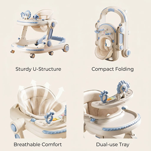 Marche-bébé évolutif 4-en-1 pliable en plastique multifonctionnel avec roues pour tout-petits – Vente en gros - Product Image 2
