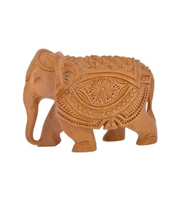 Handcrafted Wooden <b>Elephant</b> Sculpture Traditional Carved Bohemian Home <b>Decor</b> Indoor Tabletop Ornament for Living Room Home <b>Decor</b> - Product Image 1