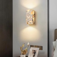 Applique murale LED en terrazzo translucide de style nordique Wabi Sabi moderne pour hôtel, couloir, restaurant, salon, salle à manger, chambre