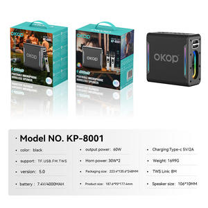 8001 Portable à haut volume pour haut-parleur Bluetooth RGB LED longue durée de vie de la batterie pour la <span class=keywords><strong>danse</strong></span> carrée de karaoké en plein air transfrontalière - Product Image 4