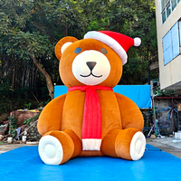 Mascotte d'ours géant gonflable pour les décorations de Noël en peluche pour les fêtes de fin d'année.