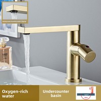 Robinet de lavabo monotrou en cuivre en forme de sept caractères, moderne et minimaliste, à poser sur le comptoir, avec cartouche céramique, eau chaude/froide