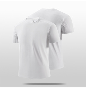 Maglietta da uomo fresca e traspirante ad asciugatura rapida estiva a maniche corte larga sportiva Casual Top con collo solido per il Fitness - Product Image 6