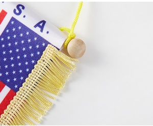 Banderín Personalizado de Croacia para Eventos de Fútbol 2026, Mini Bandera para Auto de Poliéster Satinado con Borlas Amarillas Hechas a Mano e Impresión Digital - Product Image 6