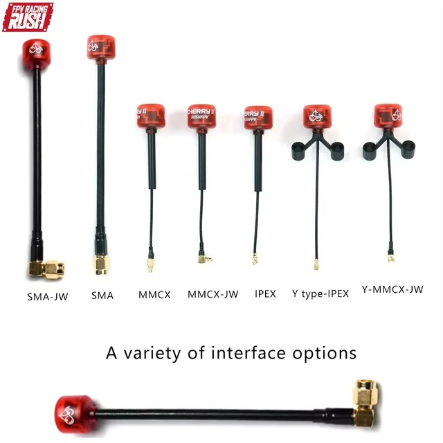 FPV Rush Cherry II FPV 5.8G LDS Antenna LHCP RHCP SMA MMCX UFL Long Range Racing Antenna for FPV Quadcopter Racing Drone