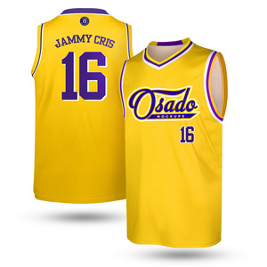 Maillot de <span class=keywords><strong>basket</strong></span>-ball personnalisé unisexe pour adultes - Polyester, manches courtes, col en V, écologique, respirant, séchage rapide, thermique - Product Image 1