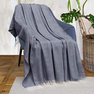 Tùy chỉnh len xương cá dệt kim ném chăn hình chữ nhật động vật rắn lá cây mô hình để sử dụng nhà - Product Image 6