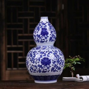 แจกันเซรามิก Jingdezhen สีฟ้าโบราณกรอบจีนที่ทันส<span class=keywords><strong>ม</strong></span>ัยตัดดอกบัวโต๊ะสำหรับตกแต่งห้องนั่งเล่น - Product Image 4