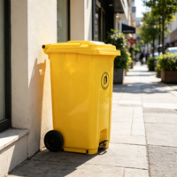 Conteneur à déchets en plastique robuste et durable, anti-rouille, 360L, avec couvercle à bascule, pour l'utilisation en entrepôt industriel et le stockage des déchets