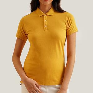 Camisetas Polo de Mujer, Estilo Casual de Oficina, Diseño Moderno, Verano, OEM, Diseño Personalizado, Algodón, Amarillo, Manga Corta - Product Image 4
