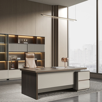Meubles modernes, bureau de direction moderne de haute technologie, bureau d'ordinateur de direction, design de bureau de direction, bureau moderne en forme de L