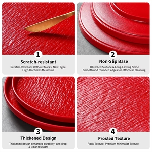 Plato de Servir de <span class=keywords><strong>Melamina</strong></span> Resistente y Duradero, Personalizado, No Tóxico, Apto para Lavavajillas, Ecológico, Estilo Minimalista Chino - Product Image 3